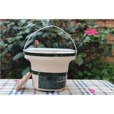 일본 미니 불판 로스터 화로 꼬치 석쇠 캠핑 그릴 숯 구이 1인용화로, 진한초록색(양철색), 1개