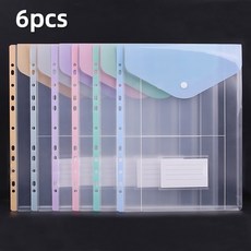 루즈리프 파일 가방과 PP A4 대용량 사무실용 학교 3홀 가정, 1 and 6 file