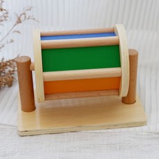 兒童蒙氏早教益智學習玩具幼兒1-3歲教具蒙特梭利木玩具手眼協調, 紡織鼓, 1個