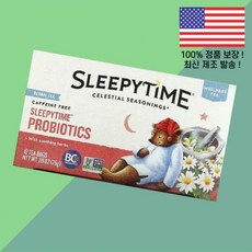 셀레스티얼 조미료 웰니스 티 슬리피타임 프로바이오틱스 유산균스 유산균 카페인 프리 티백 18개 0.89온스 25g Celestial Seasonings Wellness Tea, 셀레스티얼 조미료 웰니스 허브 티 슬리피타임 프로바이오