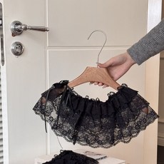 黑色蕾絲荷葉邊假領子