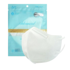 아에르 어드밴스드 라이트 보건용 마스크 M KF80, 1개입, 10개, 화이트