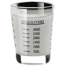 熾咖啡 玻璃盎司杯，加厚底，無鉛玻璃，刻度清晰，精準測量, 盎司杯 黑字, 1個, 30ml