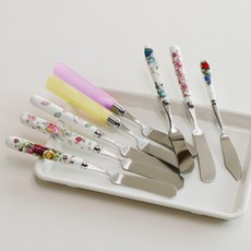 빈티지 세라믹 스텐 버터나이프 잼칼 스프레더, 1개, NSG116  버터나이프 BN010 (사각 장미)