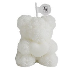 AMARA 心靈熊系列蠟燭 大豆蠟燭 儀式感生活 生日/情人節/聖誕 交換禮物, 1個, 棉花熊(英國梨與小蒼蘭), 棉花熊(英國梨與小蒼蘭)