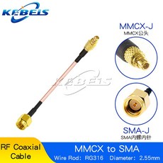 무선 WIFI 와이파이 외장 안테나 RG316 SMA-MMCX 케이블 RP-SMA 암 너트 잭-MMCX 수 플러그 직선 및 직각 RF 동축 확장 점퍼, SMA-J TO MMCX-J