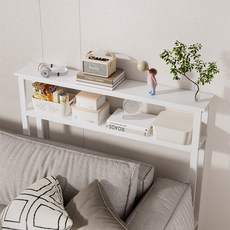 Bornoon 슬림 틈새 테이블 침대 쇼파 틈새 선반, 화이트