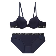 게스언더웨어 게스 언더웨어 아웃밴드 솔리드 브라 팬티 세트