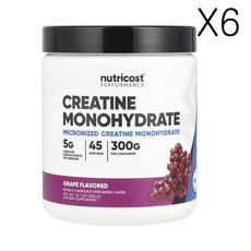 뉴트리코스트 운동 능력 크레아틴 모노하이드레이트 포도 (10.7oz), 300g, 6개