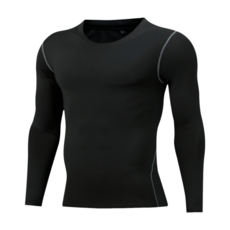 長袖緊身束衣, 黑 M