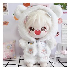 모카돌 20cm 솜인형 옷 하양이 곰 자켓 바지 세트, 1개, 화이트
