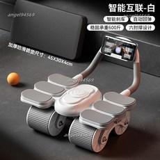 四輪健腹輪自動回彈男女腹肌訓練卷腹減肥瘦肚子神器運動健身器材, SND/施耐德正品】初學練腹必備/贈跪墊,黑色兩輪/無APP/低效