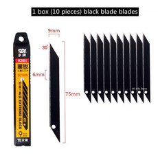 정밀 만능 30 종이 9MM 조각 블레이드 금속 가죽 절단 커터 공예 문구 상자, 1 box of bla blade, 1개
