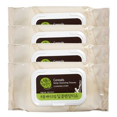 과일나라 세안이야기 곡물 딥 클렌징티슈, 100매입, 4개