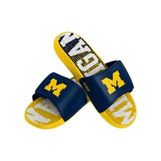 FOCO Michigan Wolverines NCAA 남성용 그라데이션 워드마크 젤 슬라이드 - M