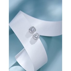 枕形圍鑲鑽石耳釘 JE00018, 1個