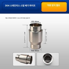 보일러연통 가스 온수기 배관 연기 물결관 배기관, 304 체크밸브 6cm 직경