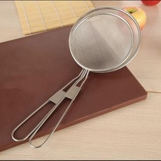 스텐 기름거름망 대 대형 손잡이 가정용 액체, K. 20cm 2개 세트 (장국+숟가락 포함)