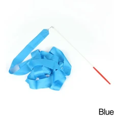 다채로운 리본 댄스 체육관 리듬 예술 체조 발레 스트리머 꼬부기 막대 레인보우 스틱 훈련 스포츠용 2m 4m, 01 Blue, 02 2M