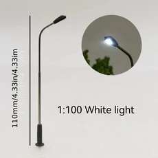 20개 1:75/500 스케일 미니어처 가로등 모델 3V LED 단일 헤드 라이트 HO N 철도 키트용, 08 100scale white