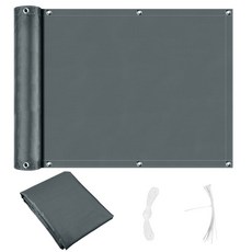 발코니 개인 정보 앞유리 비바람에 방수 견디는 뒷마당 아파트용 커버 울타리 야외 화면 베란다 보호 UV, Dark Grey, 1개