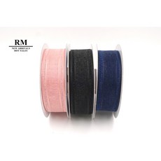 微光之境 織帶 25mm 雪紗 緞帶 婚禮裝飾 禮品包裝, 1個, K440-1570-2 藍色--25Y