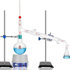분별 증류장치 유리 물리 화학 키트 정화 오일추출기 실험 증류수 진공펌프 공기 흡입 노즐 변환커넥터, 1개, 2L
