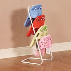 4단 철제 슬리퍼 거치대 실내화 정리대1P, 화이트