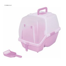 萊恩家【IRIS】除臭貓砂盆SSN-530 銷售冠軍 貓便盆 可掀式 上下蓋 好清潔 附脫臭劑 落砂盆 砂鏟, 桃色, 1個