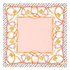 [백화점 정품] 닥스 DCSC8E142P2 핑크 로고 체인 프린트 쁘띠 실크 스카프