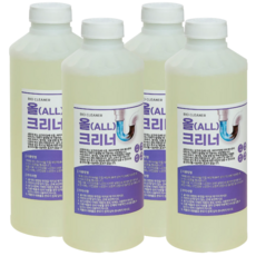 배수구 세정제 싱크대 세면대 하수구 배관 클리너 음식물 커피찌꺼기 배관 세정 카페 배수구 세정 올크리너, 4개, 1L