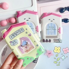 INS原創小房子卡冊 卡包追星小卡拍立得相冊 32卡位一宮格相簿 小卡收納冊, 倉鼠房子卡冊,3寸32卡位