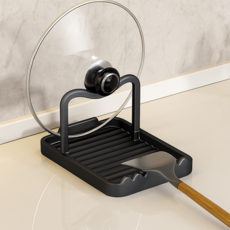 우이지아 냄비뚜껑 국자조리도구 받침대, 블랙1단, 1개