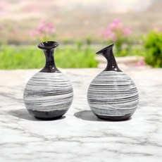 Q 예조 도자기 소금통 소금단지 옹기도자기 이천도자기 옹기항아리 장독 미니항아리 테라리움키트 미니도자기 현관소금단지 도자기양념통 소금단지항아리 미니옹기 정원꾸미기 한국전통선물, 1세트