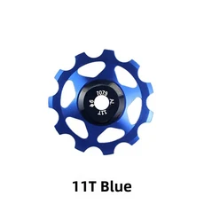 TOOPRE 자전거 뒷 변속기 가이드 휠 11T 13T 알루미늄 합금 경량 세라믹 Perrin 베어링 산악 도로, 04 11T Blue, 1개