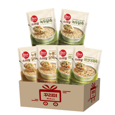 [꾸리미] 햇반 소프트밀 죽 420g 누룽지닭백숙죽2+버섯야채죽2+녹두닭죽2, 1세트