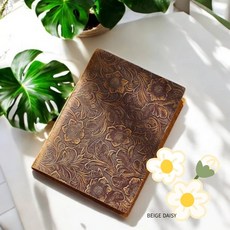 GS 핸드메이드 패턴 드로잉 노트(세로형) 무선노트, 브라운