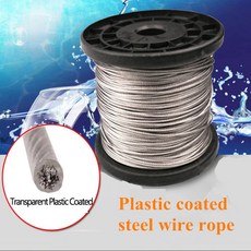 100 미터 와이어 직경 5MM 투명 8MM 1MM PVC 로프 4MM 빨랫줄 스틸 6MM 케이블 2MM 코팅