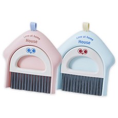 KC인증 하우스 빗자루 쓰레받기 세트 어린이 미니 청소용품 준비물, 1세트, 블루+핑크