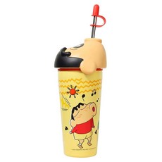 StarR 크레용 신짱 빨대 보온 보냉 텀블러 SC10138, 1개, 635ml, 옐로