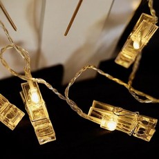 게더릭 20구 LED 클립 집게 전구 (3M) (웜색) (점멸)_mdcare26