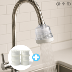 디위닉 다용도 주방 싱크대 세면대 필터헤드 코브라타입 필터수전 + 정수필터 6p, 1개