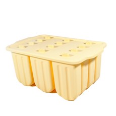 新款食品級矽膠雪糕模具 家用易脫模冰棒自製冰淇淋, 12連食品級模具 琥珀黃 單模具, 1個