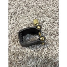 柚子樂器 薩克斯風皮製束圈 金屬雙螺絲壓力板, 1個, 中音皮革-內黑膠