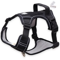 독스랩 강아지 컴포트 앞섬방지 하네스, 블랙, 1개