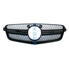 大禾自動車 滿天星亮黑雙線水箱護罩 適用於BENZ E系列W212 (09-12) 提升愛車外觀 簡易安裝, 1個