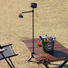 베누스 카이저 경량 테이블 랜턴 스탠드 + 파일드라이버 겸용 블랙 실버 랜턴 스탠드 대부분 테이블호환, 1개