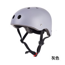 騎行滑板頭盔成人兒童輪滑鞋平衡車頭盔可調漂流安全帽, 磨砂灰色