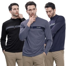 <스타일랑> (3장세트) 남성 긴팔 집업 티셔츠 / 프리미엄 골지 작업복 스판 집업티