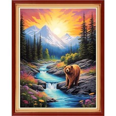 초보자를 위한 레드싱 스탬핑 크로스 키트 자수 다양한 패턴 스타터 DIY 프린트 바늘 포인트 11CT - 피콕 플라워 16x20 인치, Arts patterns35, 1개